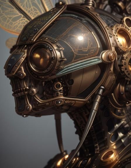 Steampunk Mechanical Dragonfly with Glitter Lights Effect