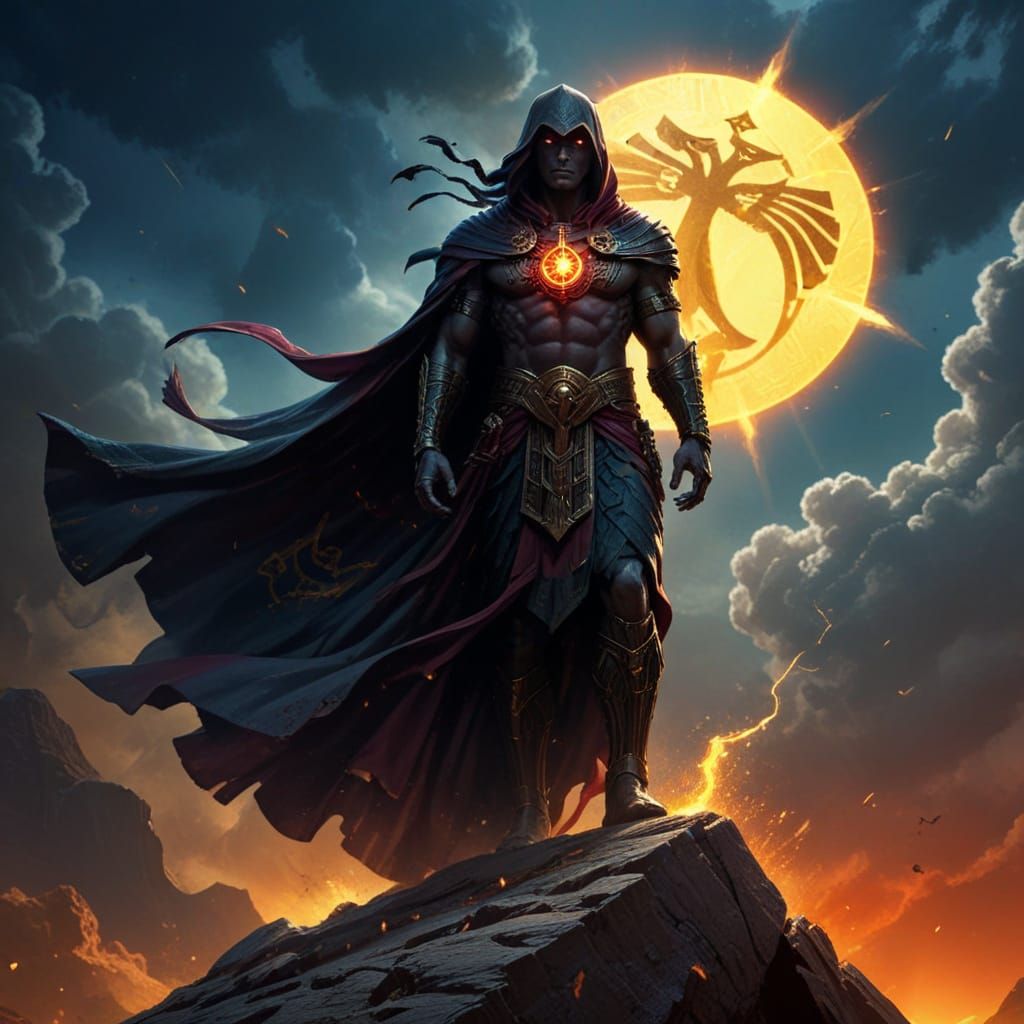 Egyptian Inspired Cape Concept Art in Comic Style