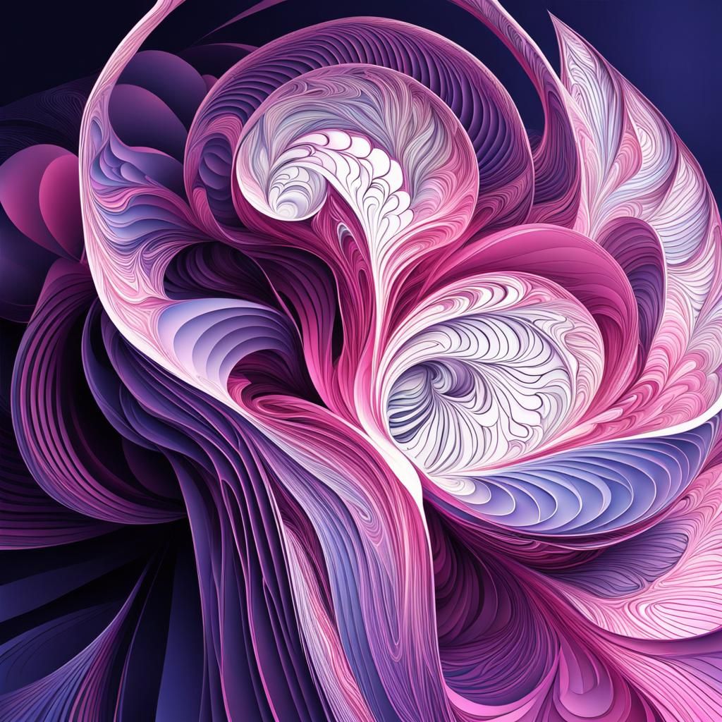 Abstract Rose with Fractal and Zentangle Elements