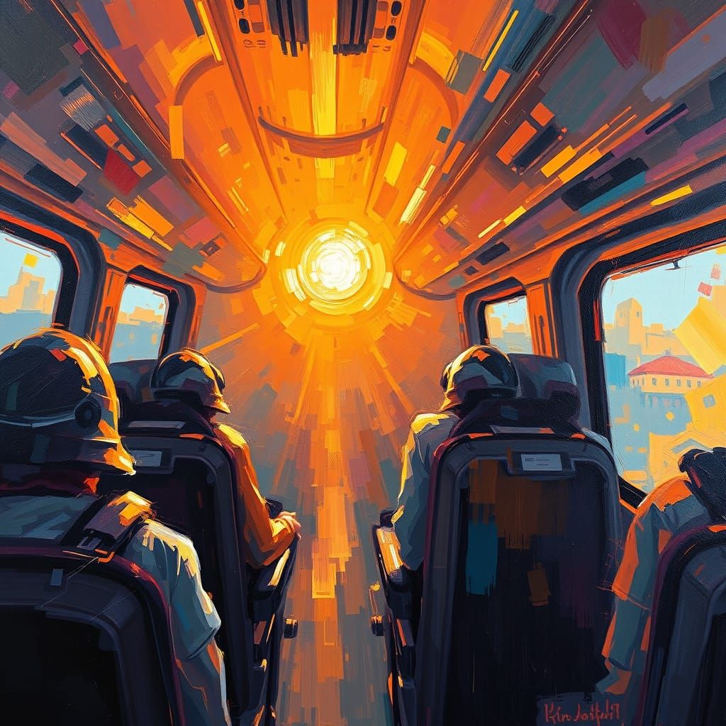 Warm Quantum Light Illuminates Vibrant Oil Painting