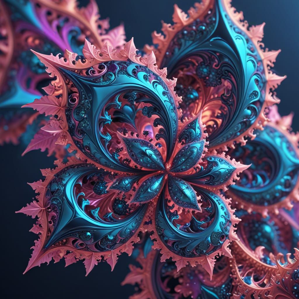 Complex Fractal Geometry Unfolds in Abstract Digital Art