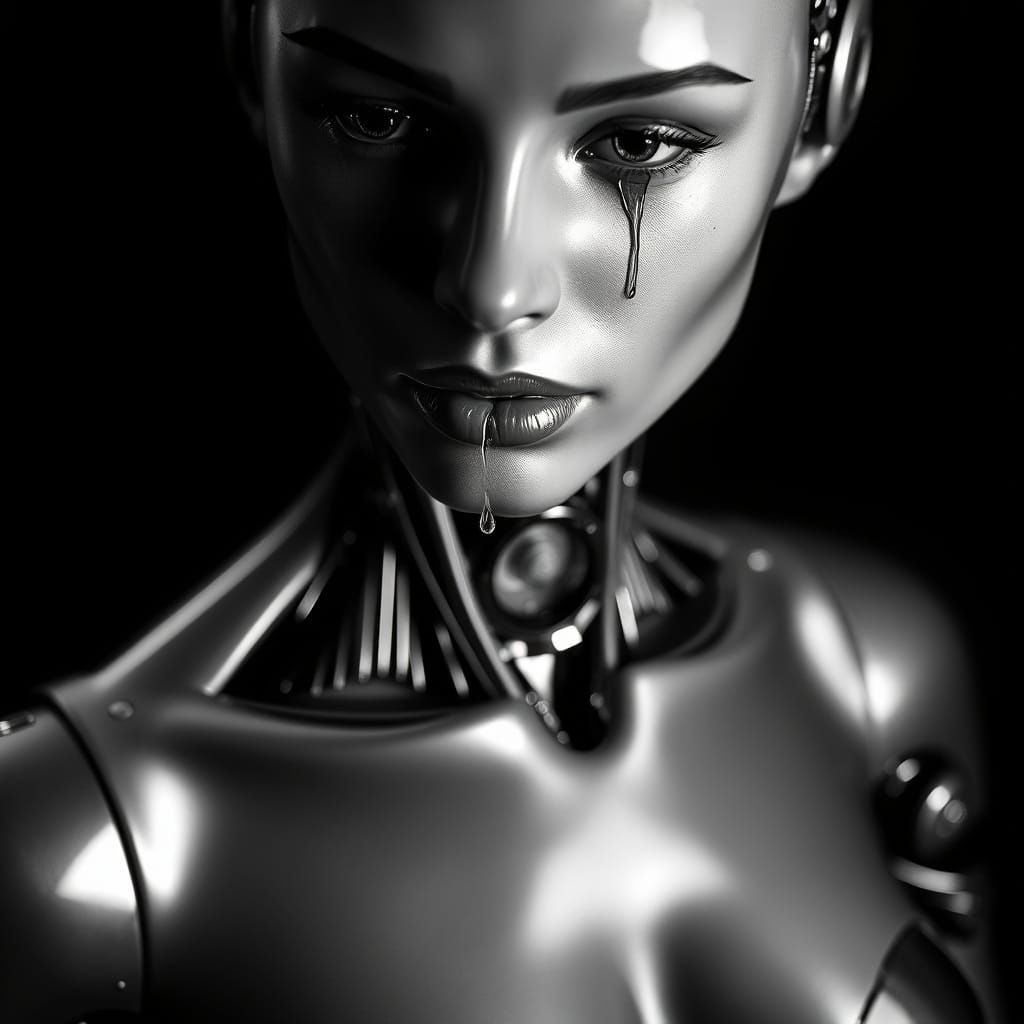 Android Goddess in Tearful Repose