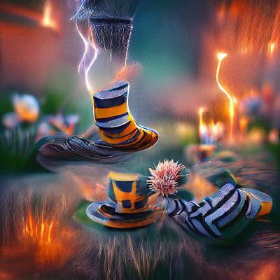 Mad Hatter & striped socks