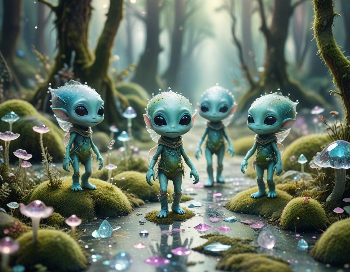 Crystal Pathway: A Whimsical Watercolor Fantasy