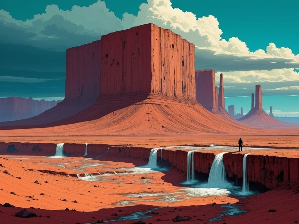 Majestic Red Mesa Under Aqua Sky