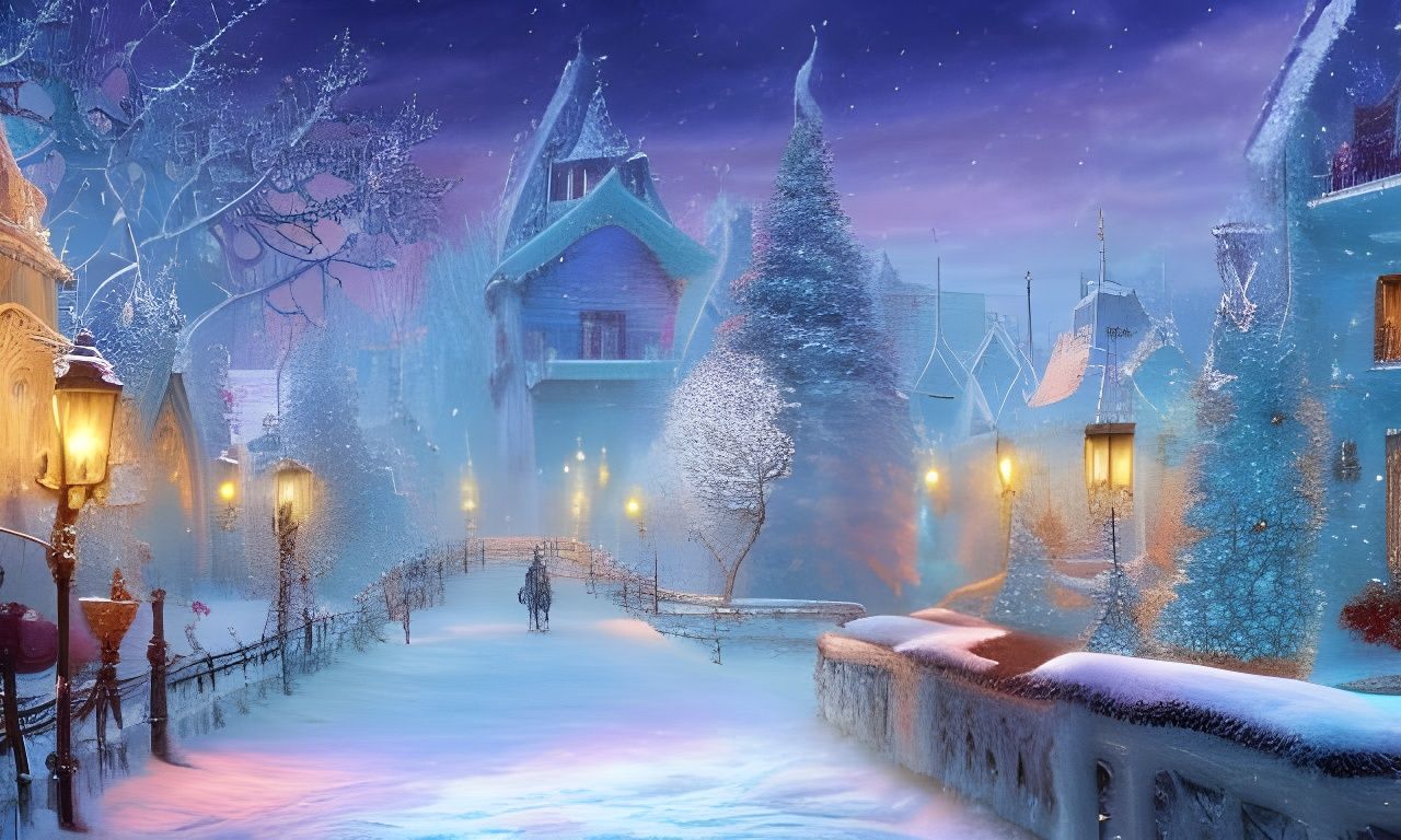Magical Winter Wonderland Digital Art in 8K