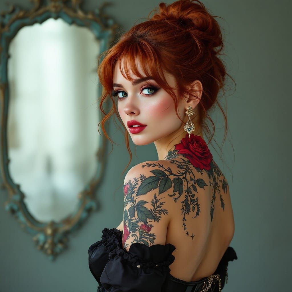 Sultry Bohemian Goddess in Vibrant Digital Art