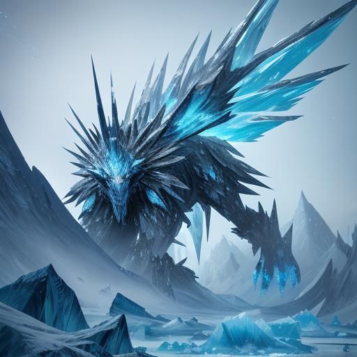 Majestic Glacial Monarch with Ice Exoskeleton