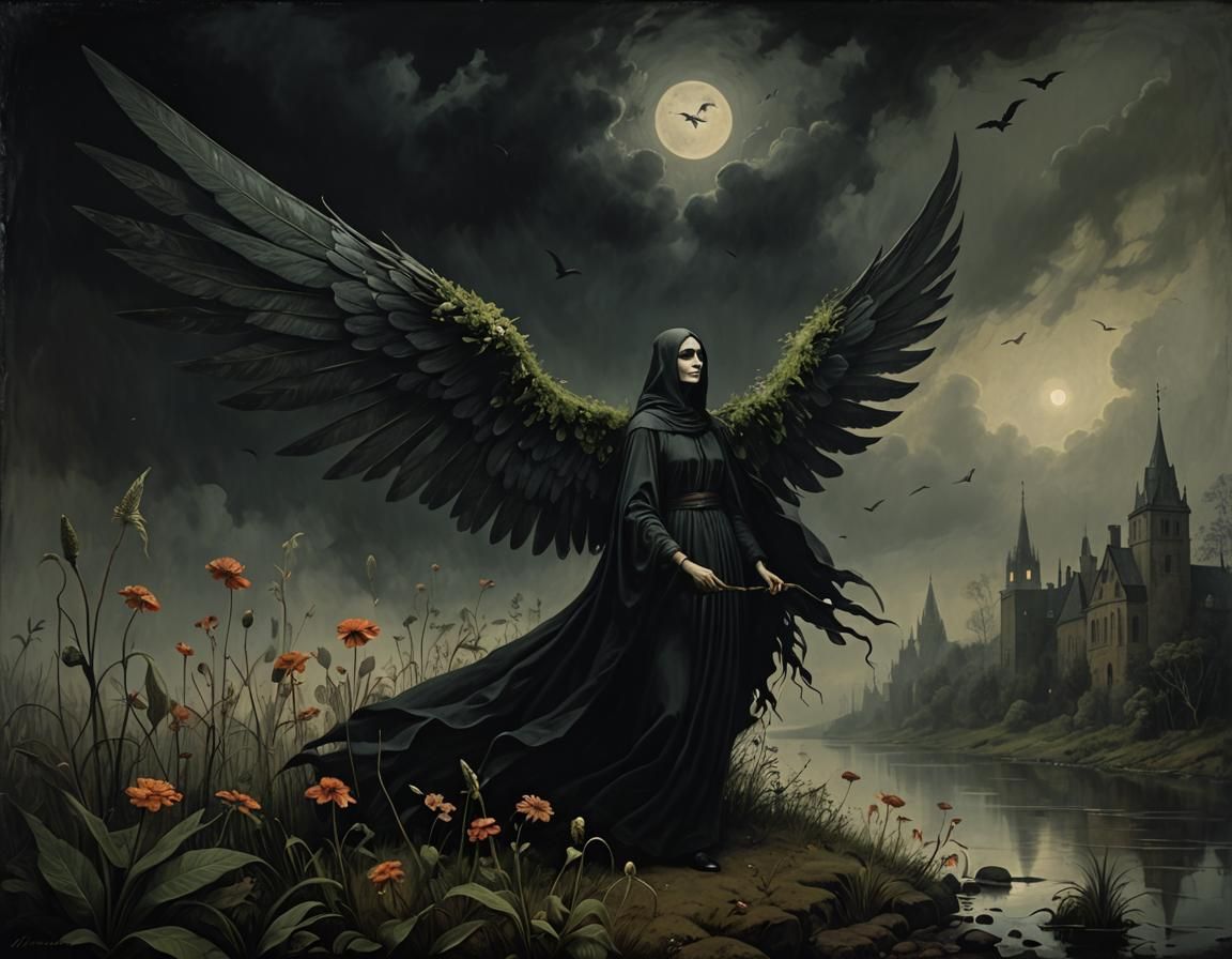 Gothic Dreamscape in Art Deco Style