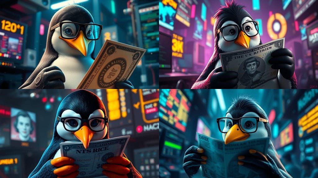 Tux in Cyberpunk Wonderland, Devouring a Fantasy Bill