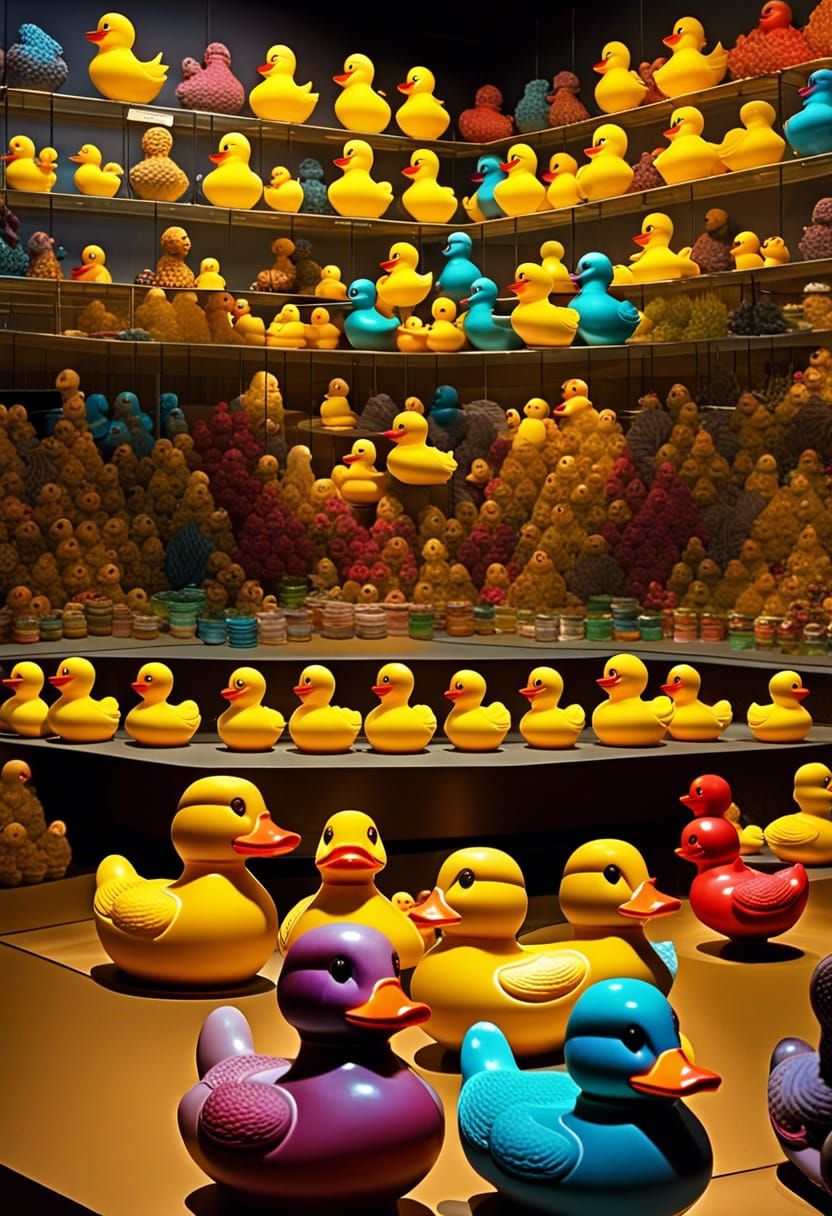 Intricate Rubber Duckie Museum with Triadic Colors