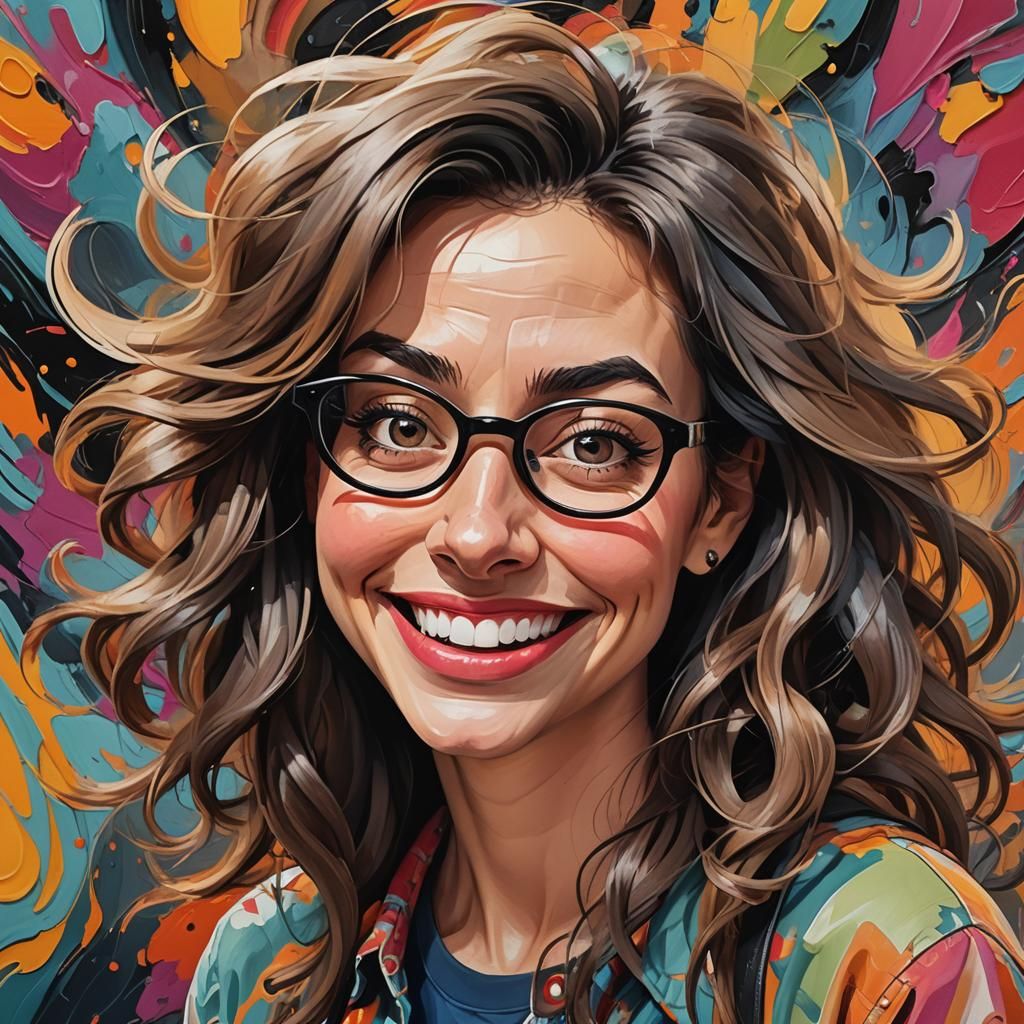 Radiant Caricature Portrait in Animated Style
