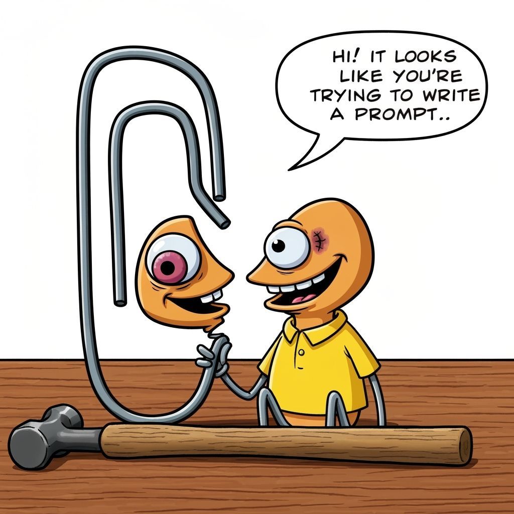Clippy the Paperclip's Prompt Advice, Comic Book Style