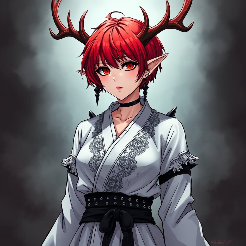 Gothic Anime Girl in Modified Karate Gi