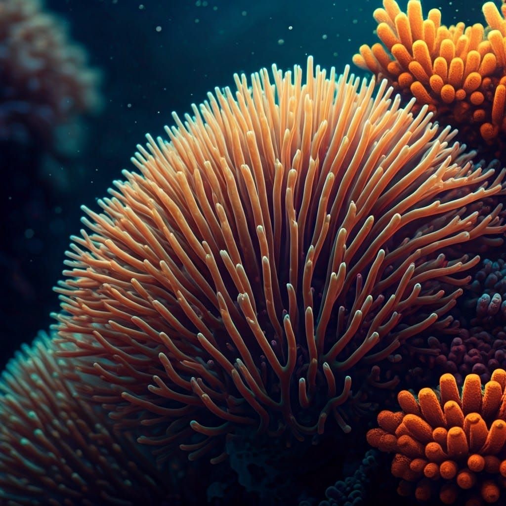 Intricate Coral Formations in Pop Surrealist Style