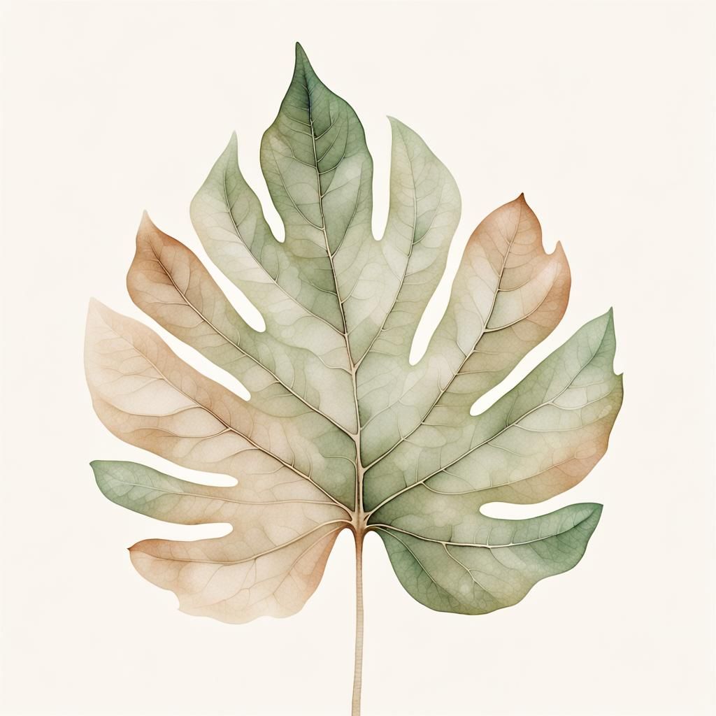 Ethereal Monster Leaf in Minimalist Boho Style