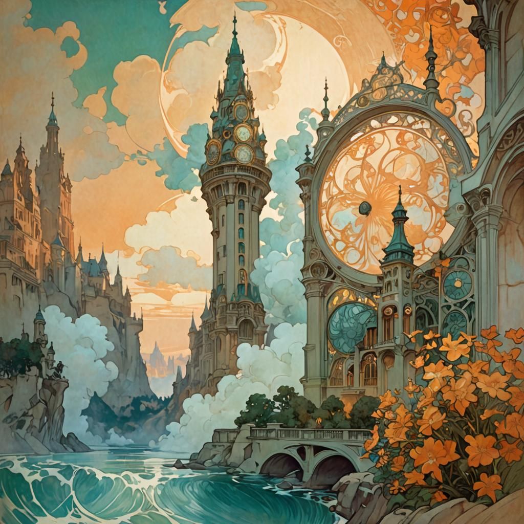 Air Tower in Art Nouveau Style