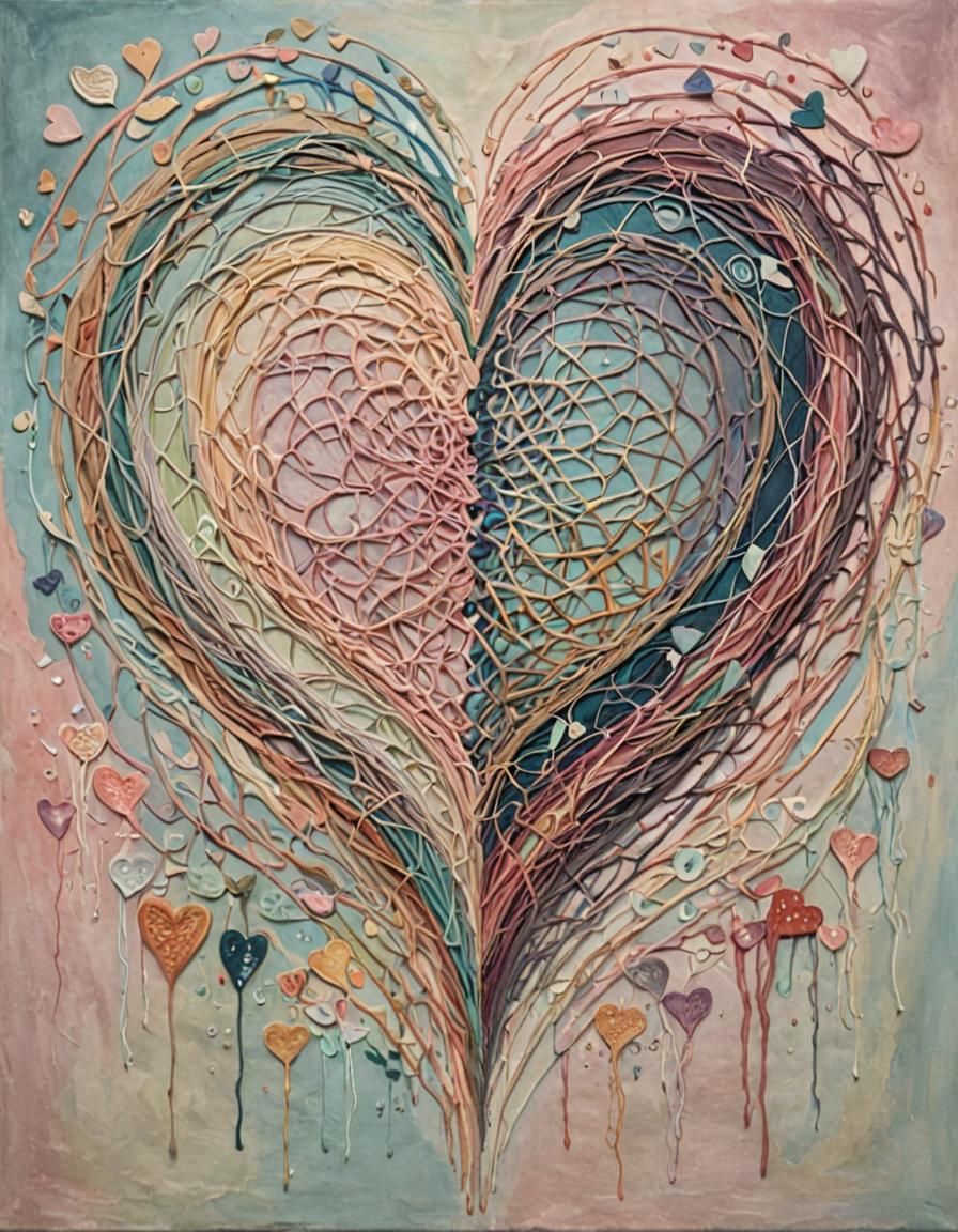 Whimsical Heart of Acrimony in Pastel Hues