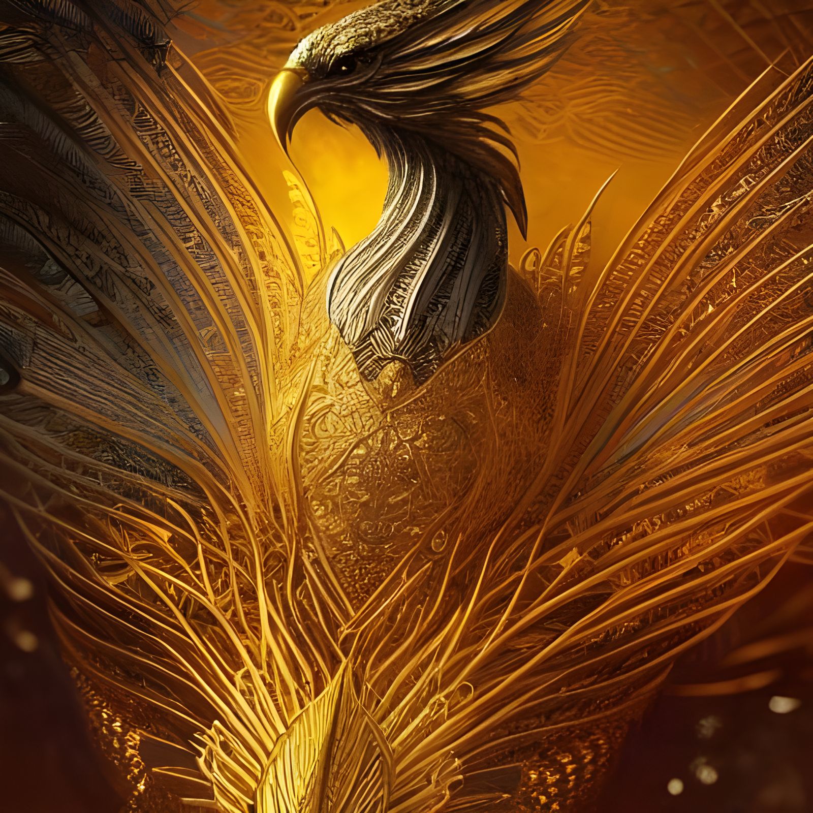 Phoenix in Golden Cage: Fantasy Art