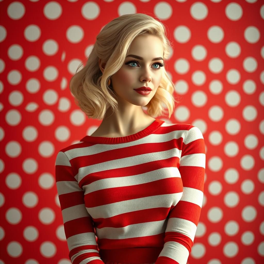 Retro Pinup Girl in Art Nouveau Style, 8K