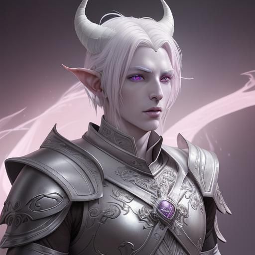 Tiefling Cleric in Light Armor: Fantasy Art