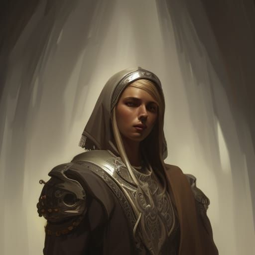 Armored Fantasy Character Portrait in Hyperdetailed Style