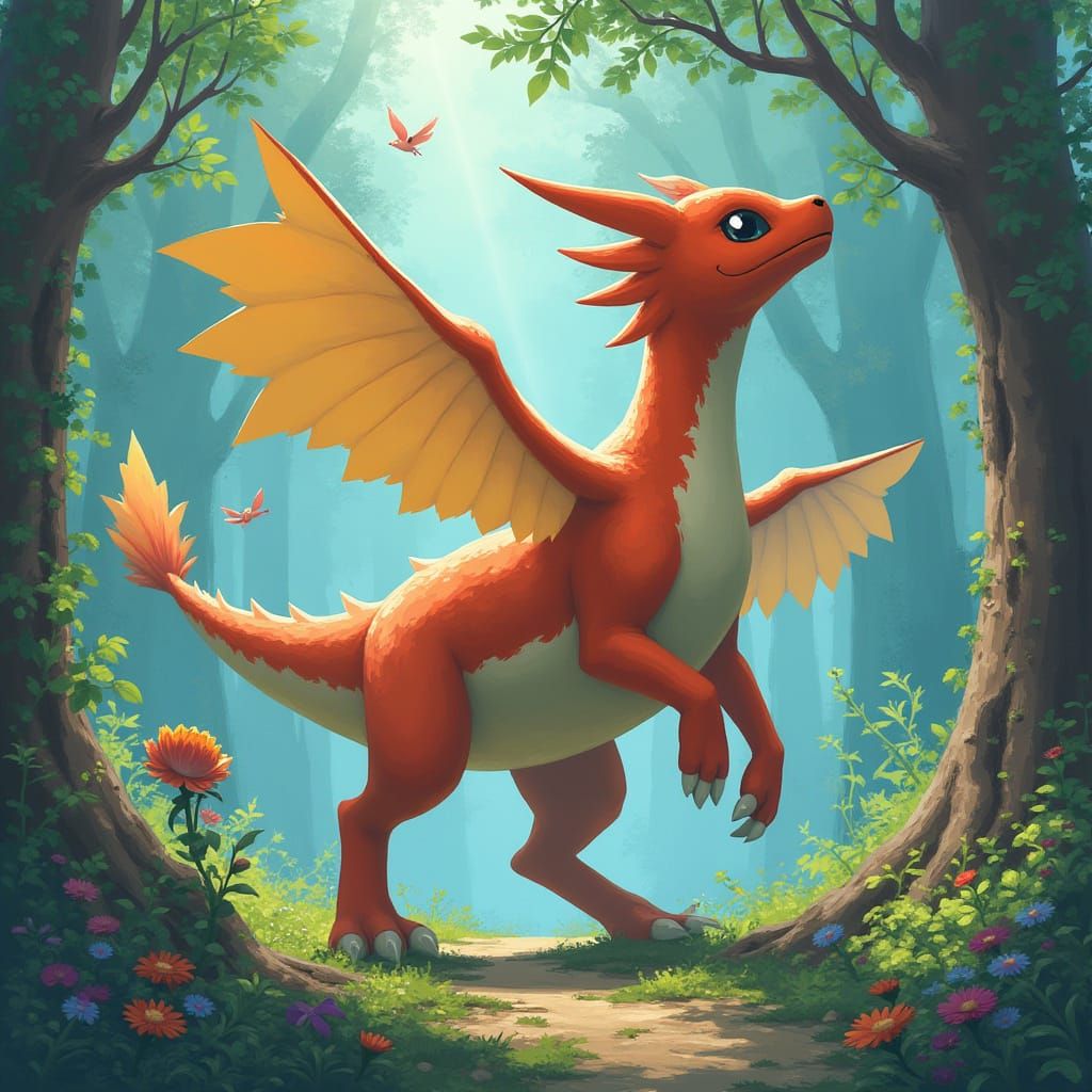 Dynamically Posed Pokémon in a Fantastical Environment