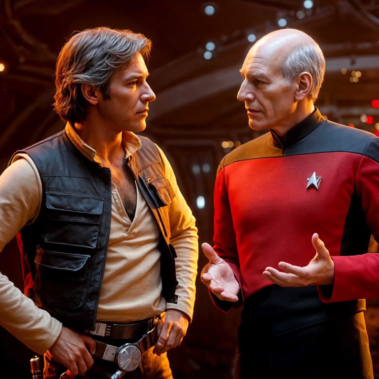 Picard and Han Solo