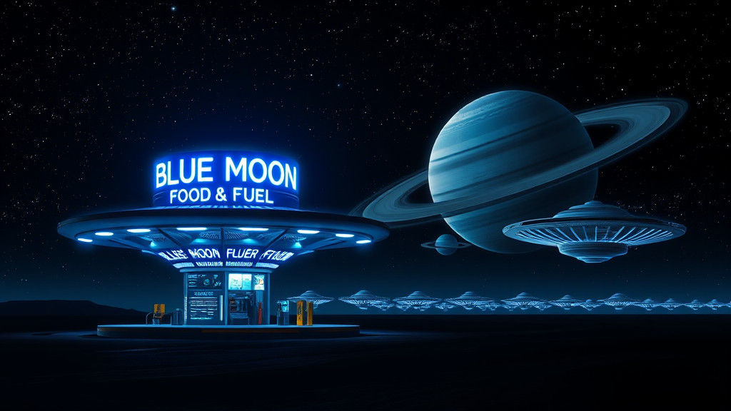 Alien Saucer Refueling Station in Space