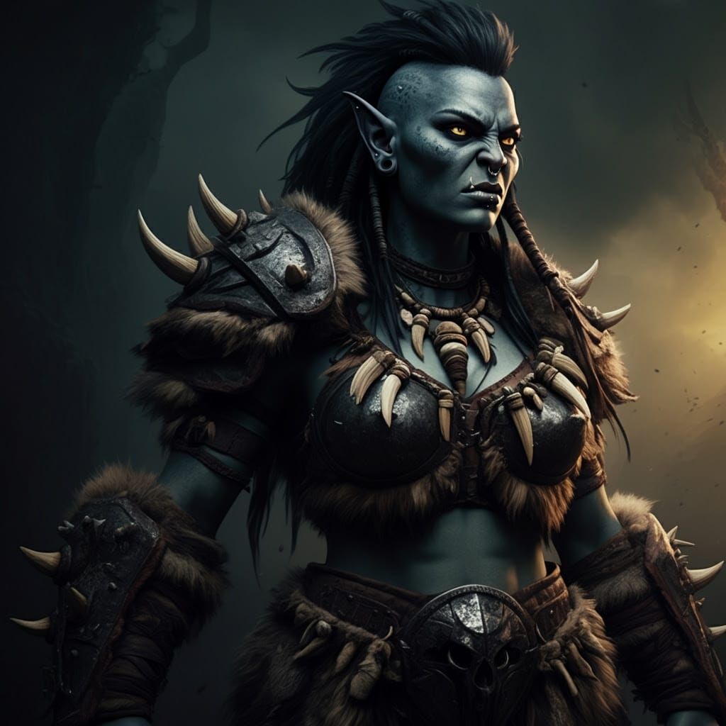 Dark Fantasy Female Orc Warrior