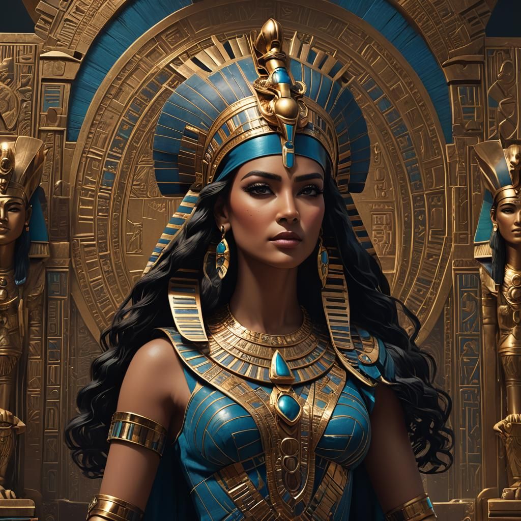 Woman Pharaoh Cleopatra Selene in Detailed Matte Painting