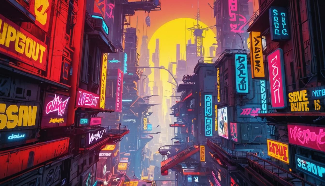 Futuristic Neon Metropolis Inspired by Wipeout 2097