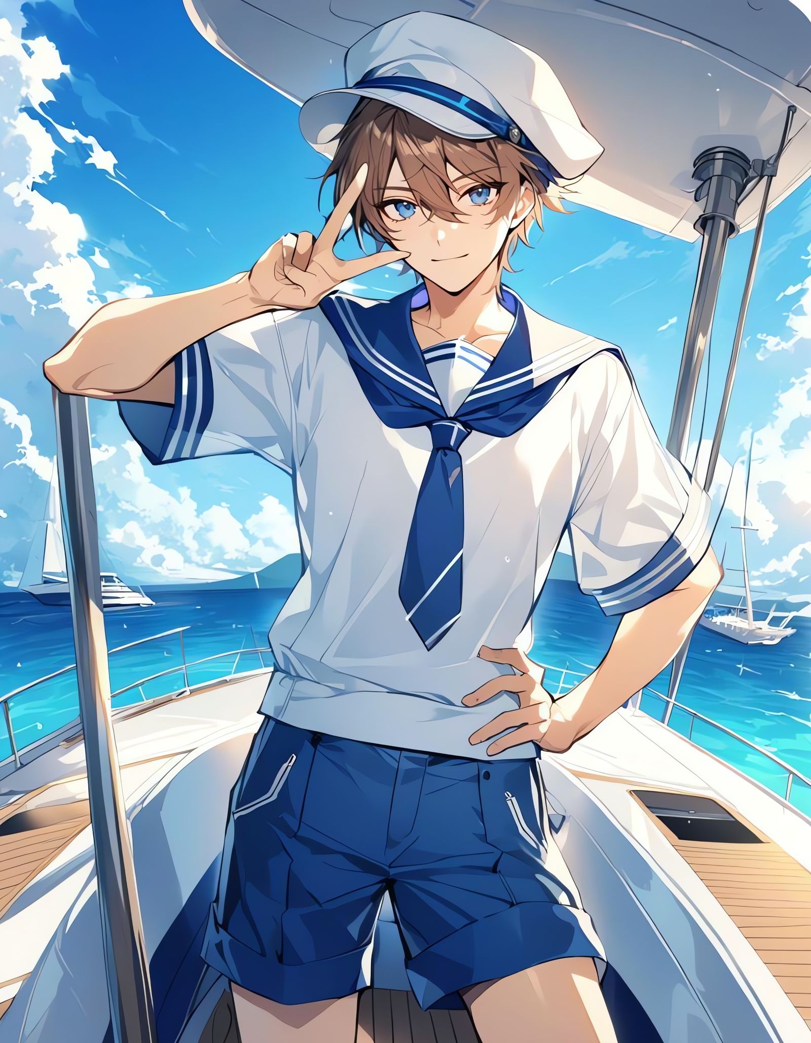 Bishounen Sailor Boy on Yacht