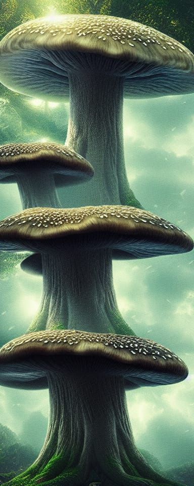 Epic Mushroom City in the Clouds