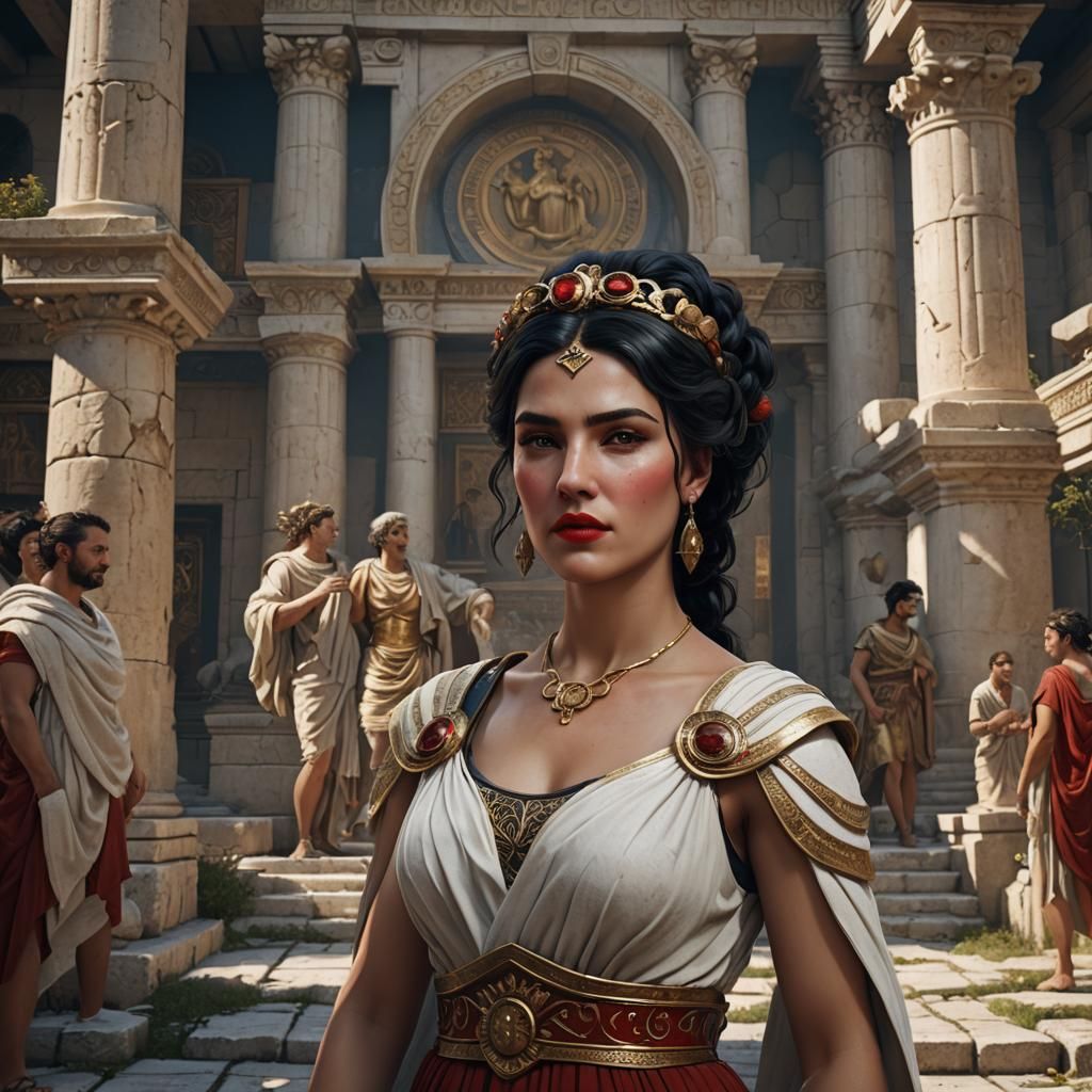 Ancient Greece Patrician Woman: Detailed Matte Painting