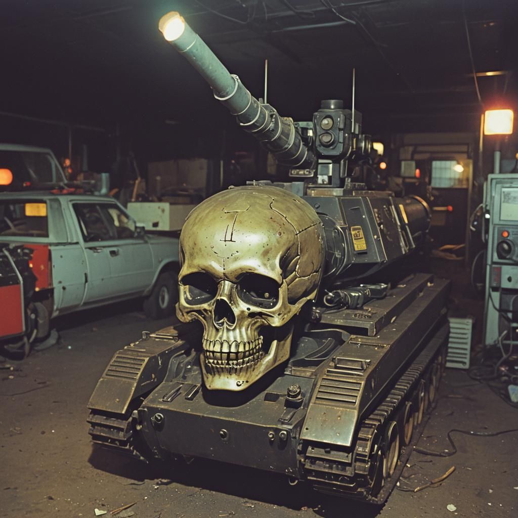 Machinepunk Wartank in 80's VHS Style