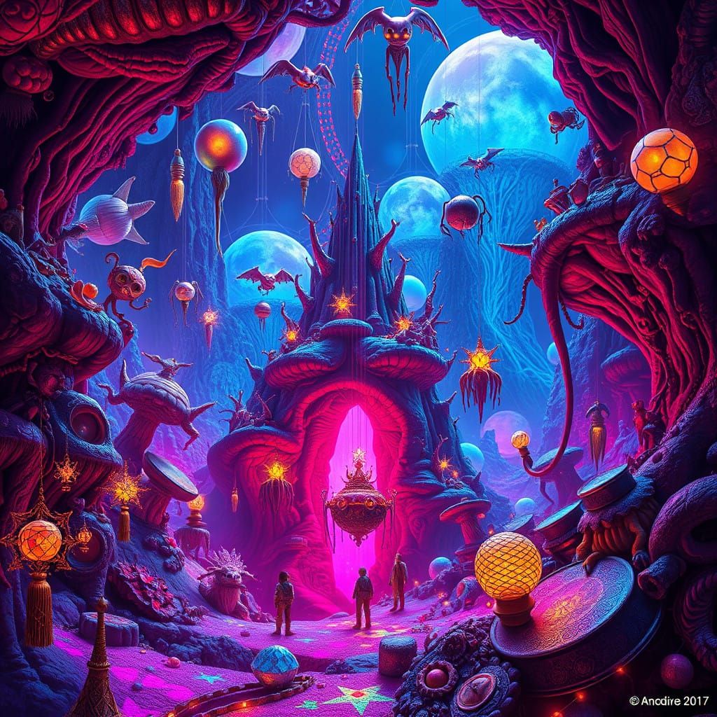 Surreal Iridescent Biome Creatures Dance in Mid-Air