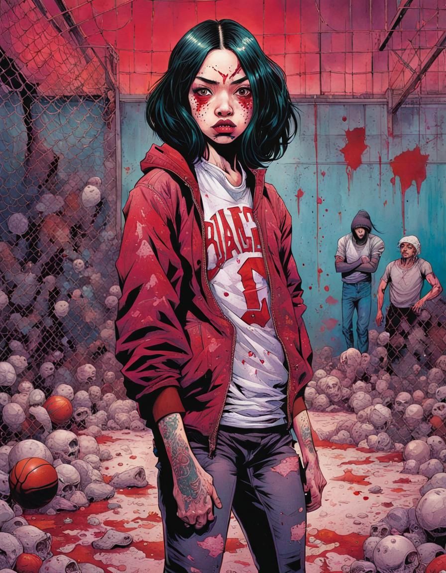 Gritty Comic Book Portrait of an Urban Brawler