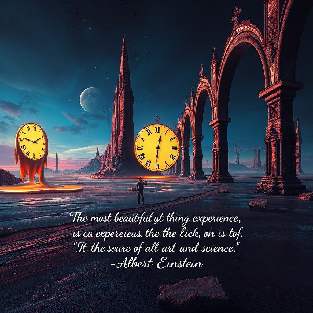 Surrealist Dreamscape with Melting Clocks and Impossible Str...