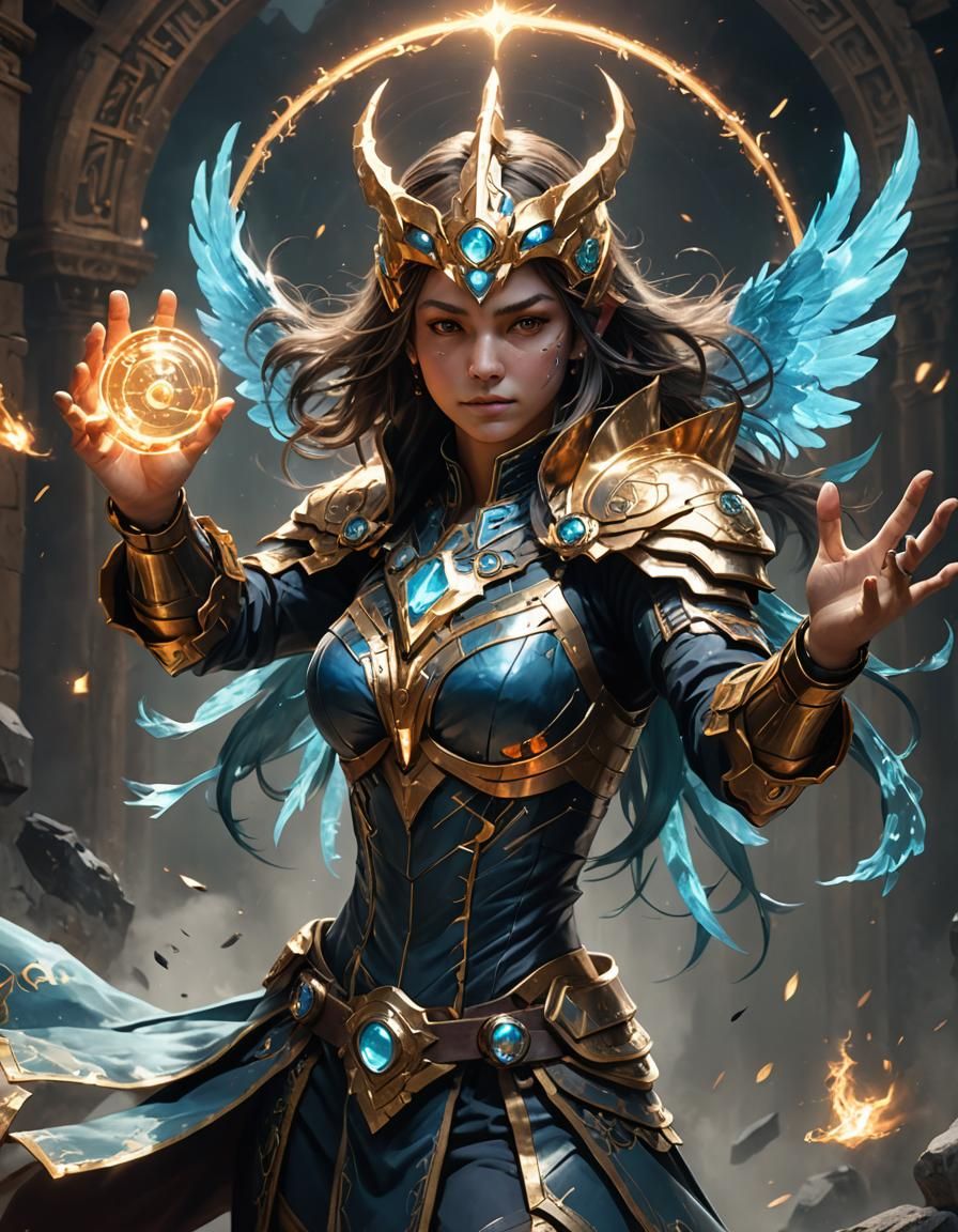 Doctor Fate Levatating with Mystical Energy