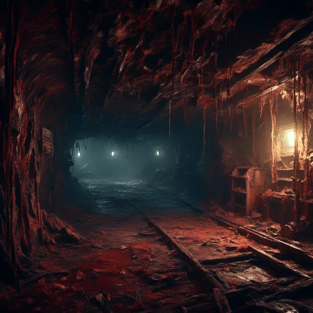 Mineshaft Tunnel with Central PA System in Unreal Engine