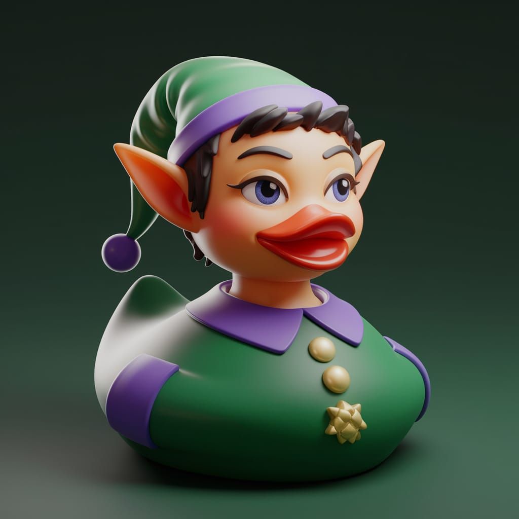 Whimsical Rubber Duck in Elven Fantasy