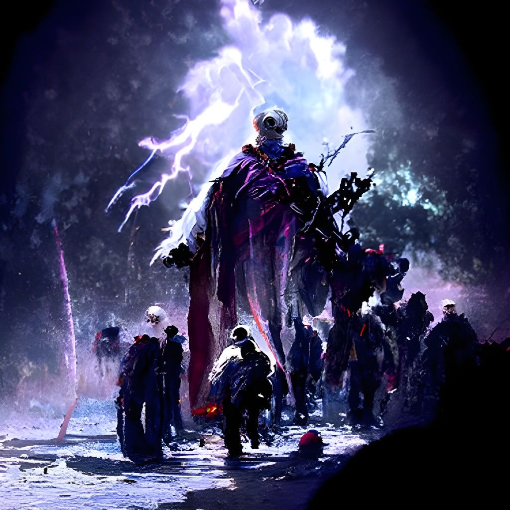 Ethereal Purple Lightning in Romantic Style