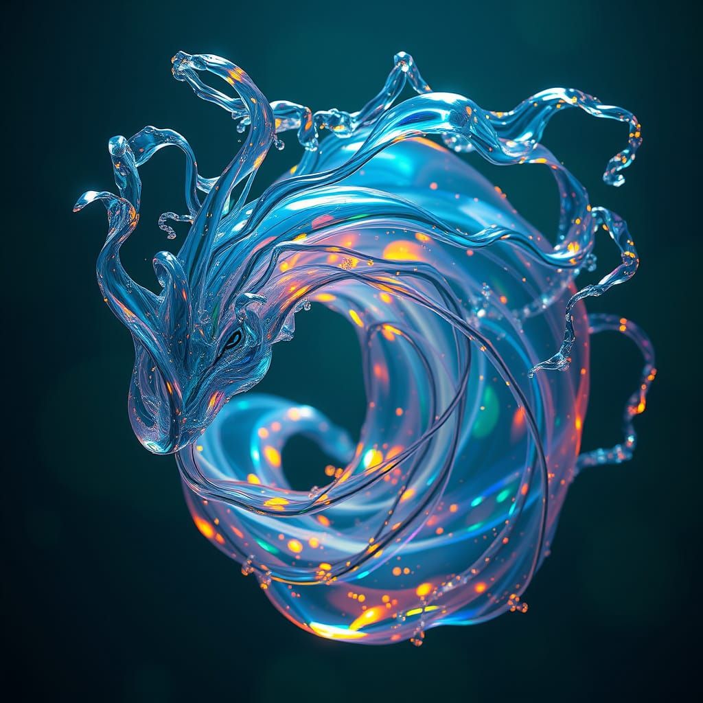 Ethereal Water Elemental in Iridescent Hues