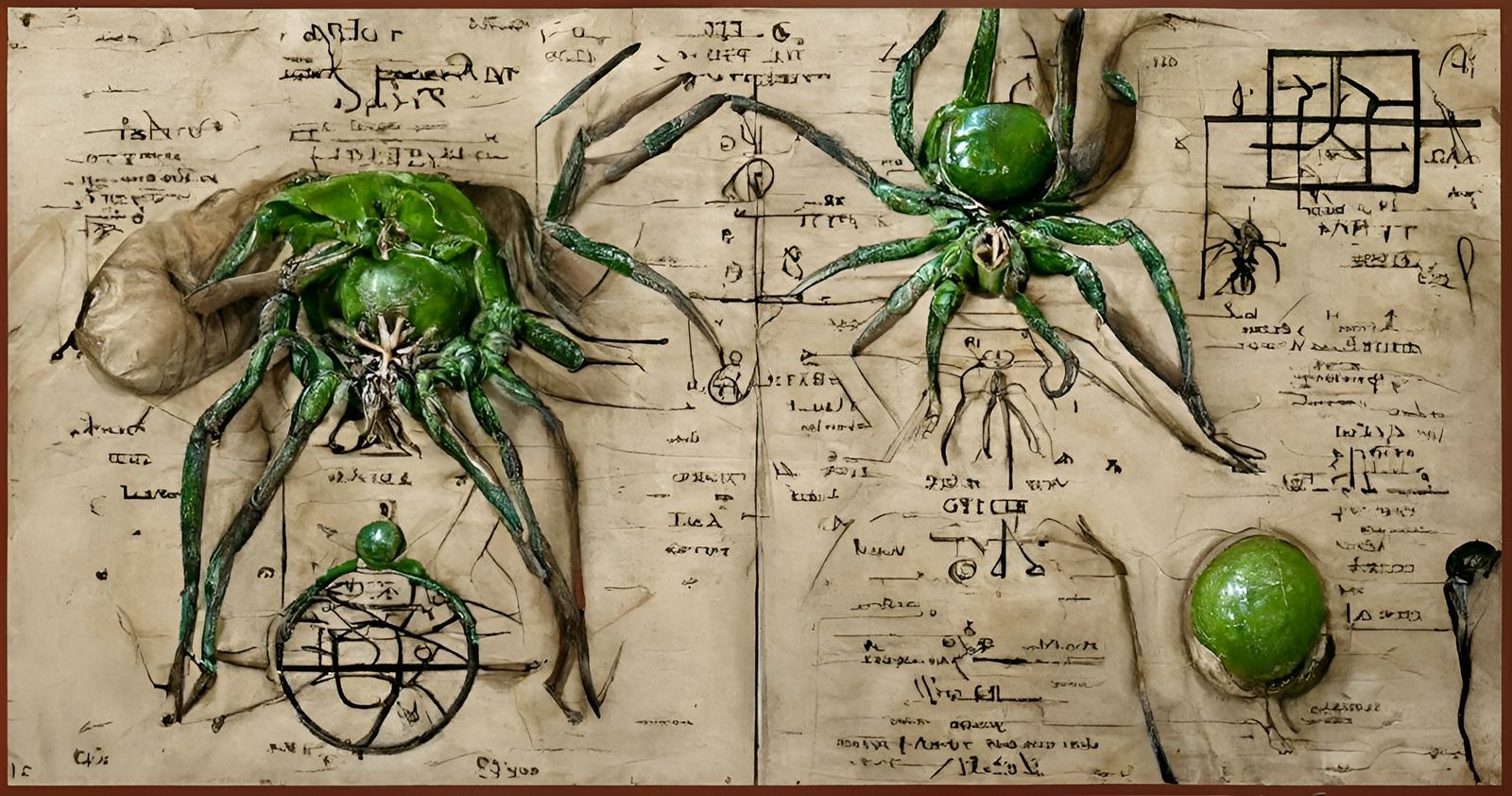 Eldritch Spider Anatomy in Antique Grimoire