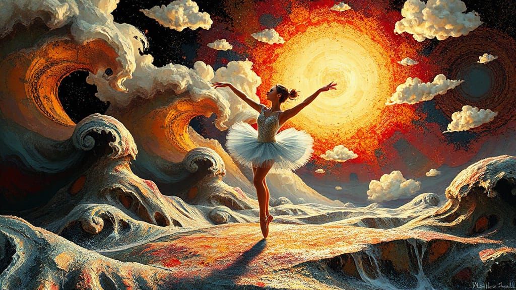 Ethereal Ballerina in Fractal Dreamscape