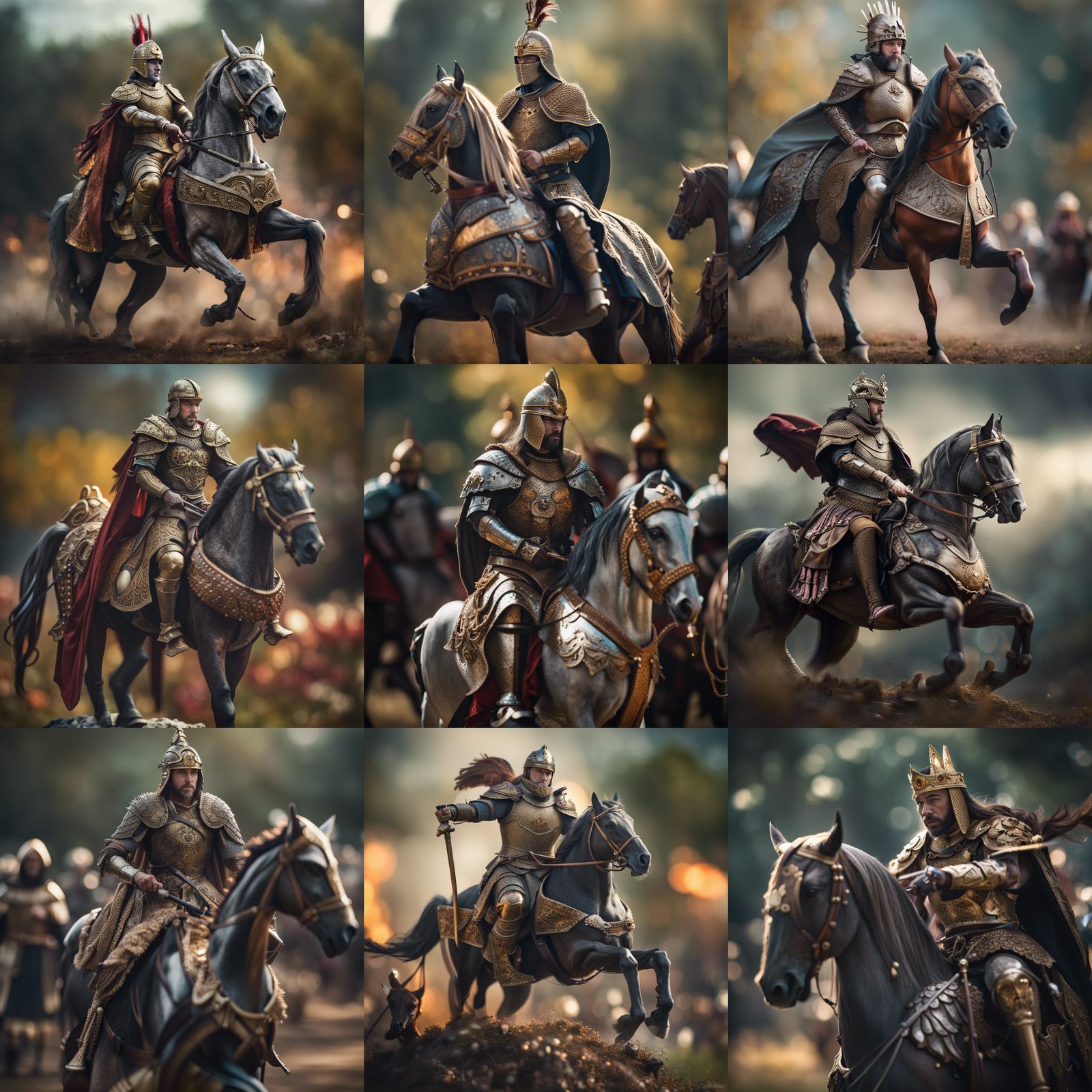 Ancient King on Battlefield in Hyperrealistic Photo