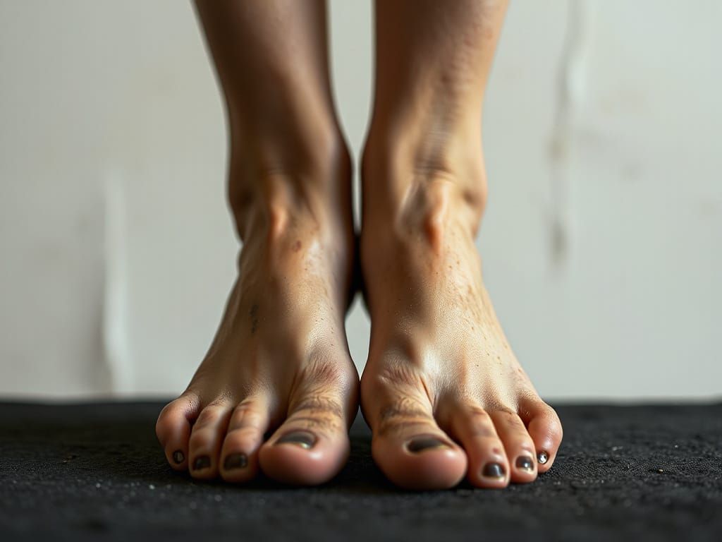 Front facing foot model detailed dirty soles