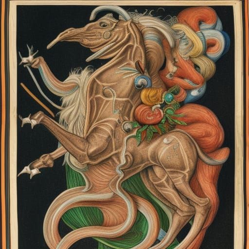 Detailed Centaur Portrait in Colored Pencil