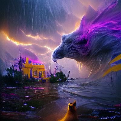 Storm Cat in Dark Fantasy Style